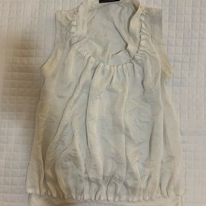 Club Monaco White Ruffle Tank
